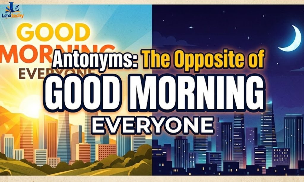 Antonyms The Opposite of Good Morning Everyone