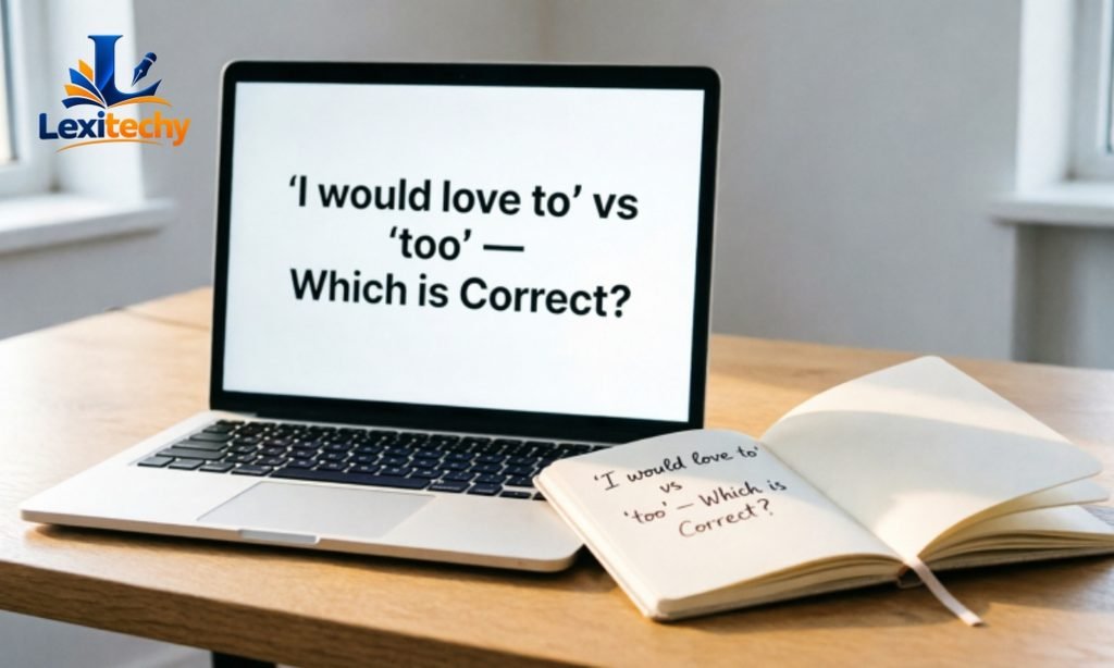 I would love to or too which one is correct