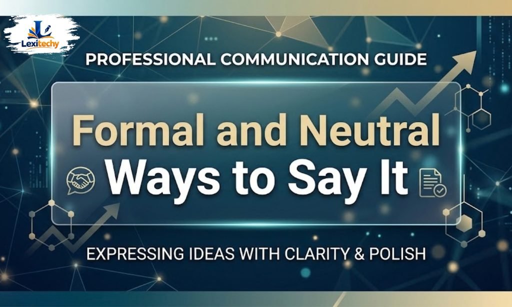 Formal and Neutral Ways to Say It