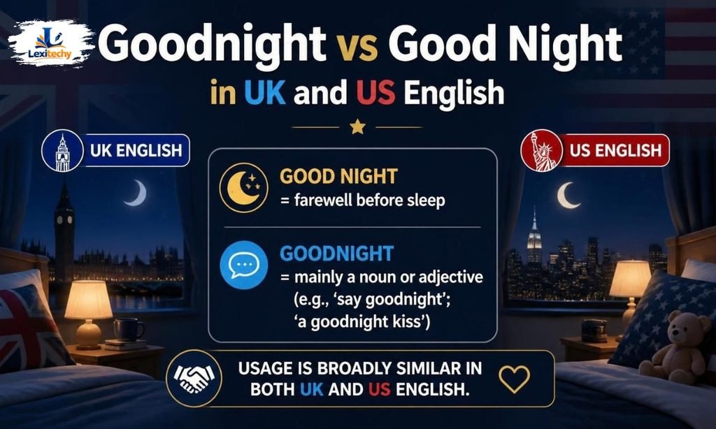 Goodnight vs Good Night in UK and US English