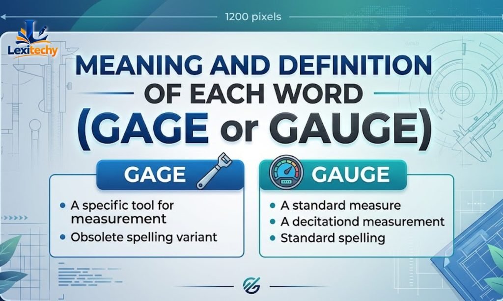Meaning and Definition of Each Word (Gage or Gauge)