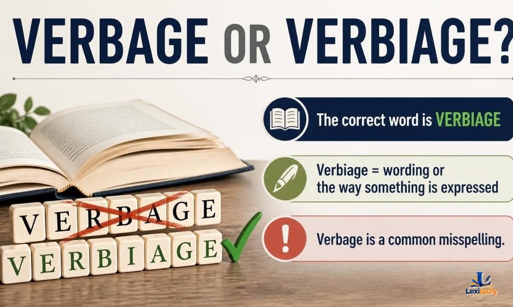 Verbage or verbiage grammar